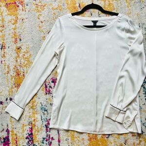 Ann Taylor Cream Long Sleeve Blouse